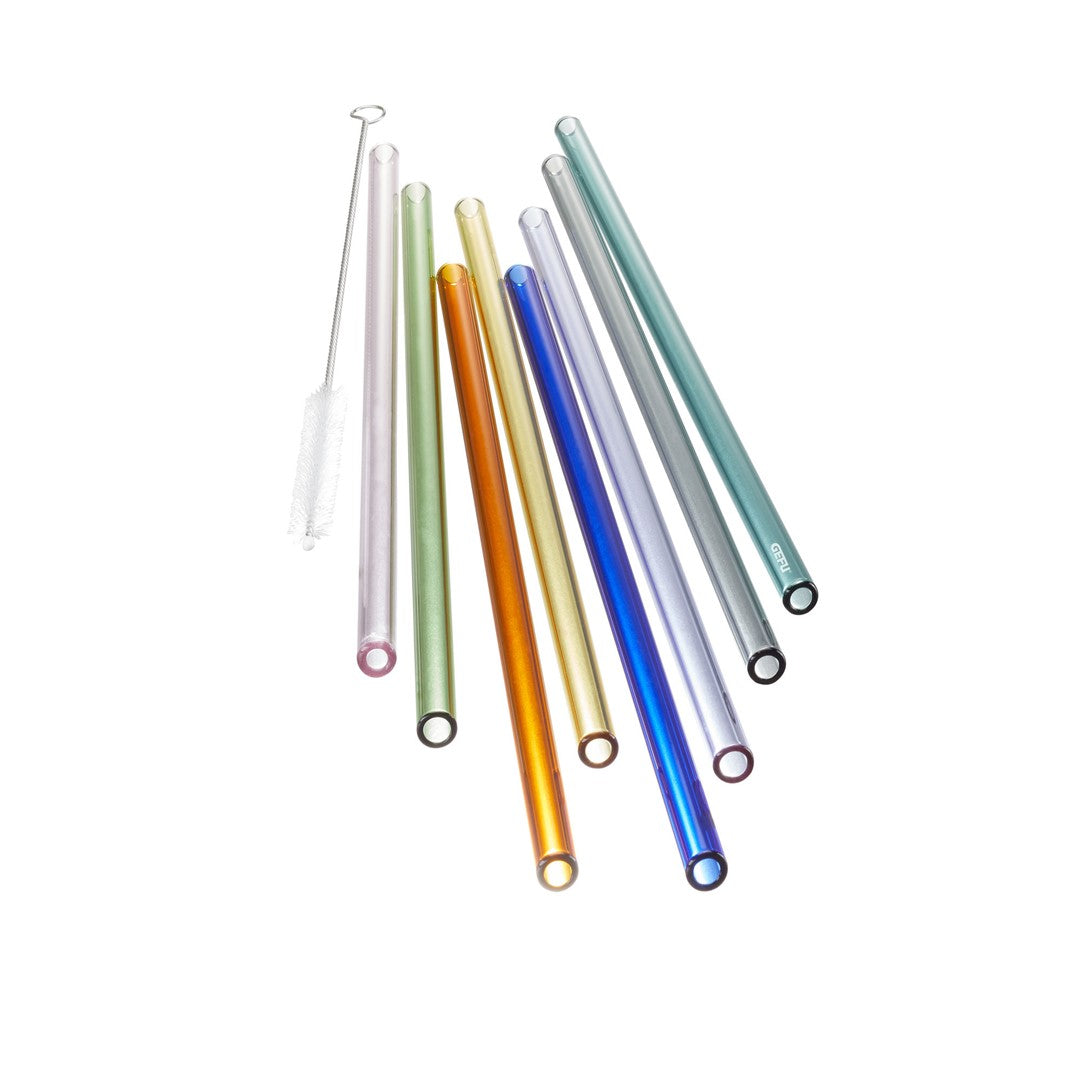 GEFU FUTURE Set von 8 bunten Strohhalmen 23 cm