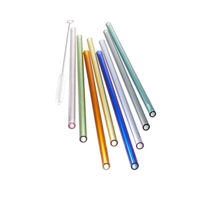 GEFU FUTURE Set von 8 bunten Strohhalmen 23 cm