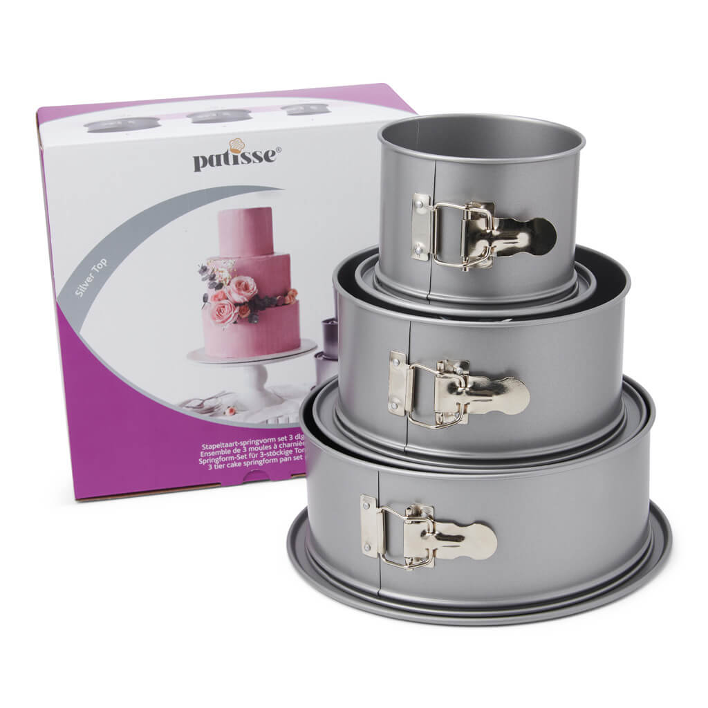 PATISSE SILVER-TOP Tortenständer-Set für eine 3-stöckige Torte