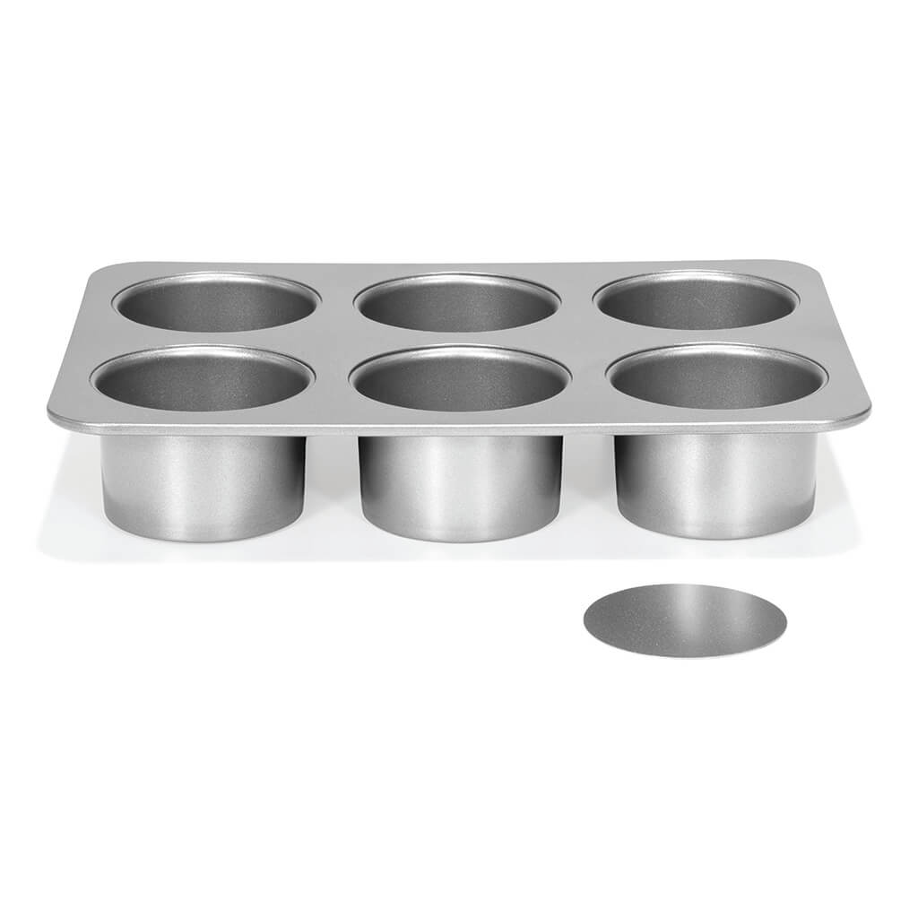 PATISSE SILVER-TOP Form für 6 Mini-Käsekuchen mit herausnehmbarem Boden