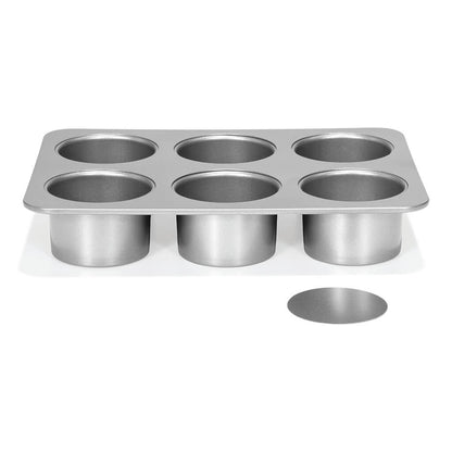 PATISSE SILVER-TOP Form für 6 Mini-Käsekuchen mit herausnehmbarem Boden